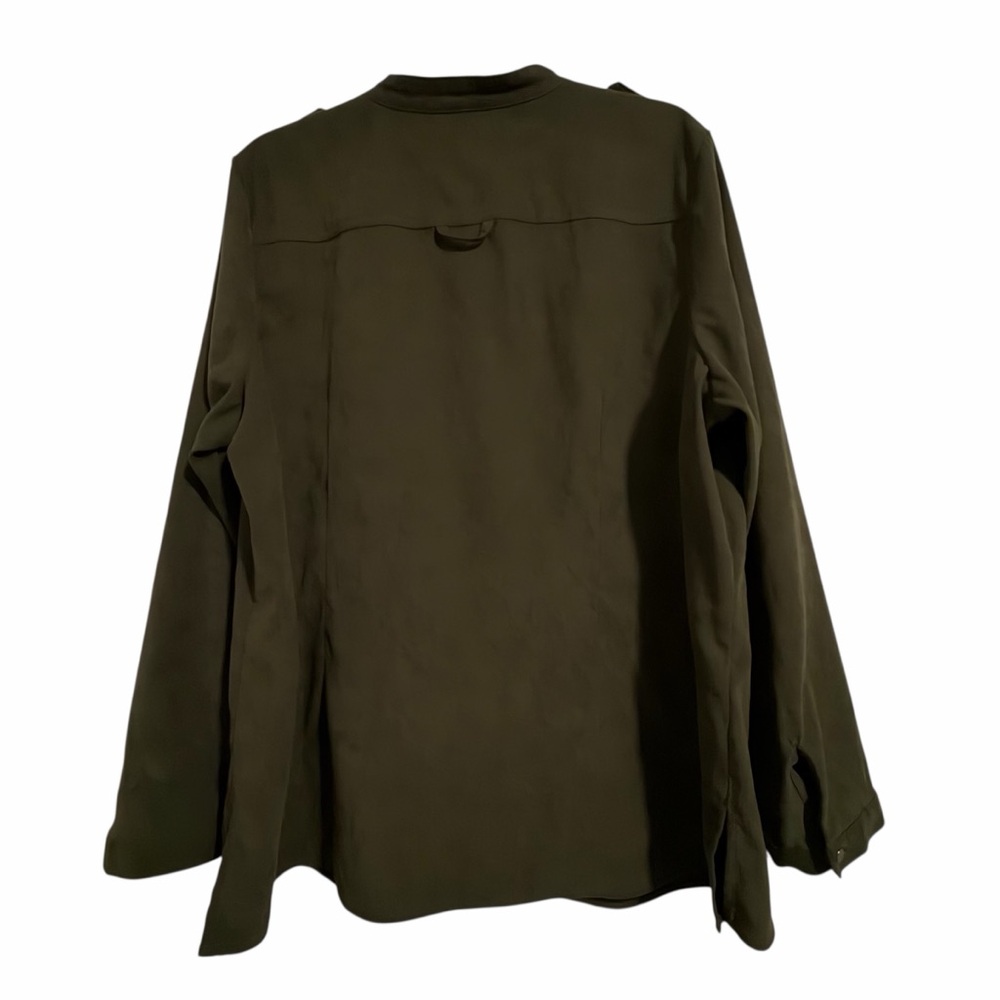 CJ Banks Dark Olive Shacket - 12 - Picture 2 of 11